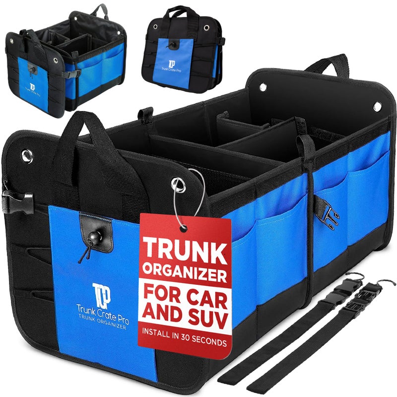 TRUNKCRATEPRO Car Trunk Organizers | Trunk Organizer, Car Storage Organizer - Premium Compartments Collapsible Portable car trunk organizers and storage for SUV (Large Capacity) - Image 1